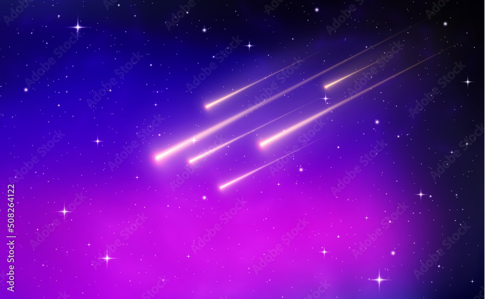 Wall mural star background in galaxy comet meteor, night sky