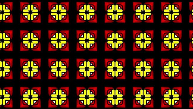 Japanese anime intro yellow pattern tile bricks loop animation