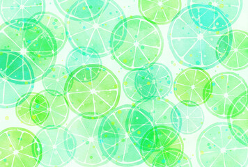 背景素材_柑橘系_水彩風