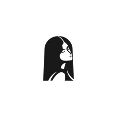 woman head silhouette hand drawn