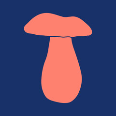 Mushroom vector illustration drawn by hand. Doodle mushroom. Logo.