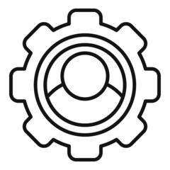 Gear man expertise icon outline vector. Business expert