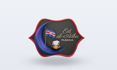 3d eid al adha Costa Rica flag rendering front view