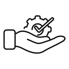 Keep gear expertise icon outline vector. Quality ability