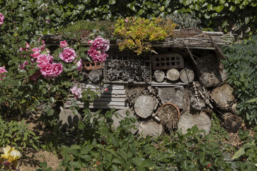 Maison des insectes dans un jardin