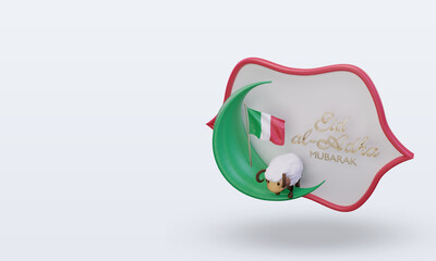 3d eid al adha Italy flag rendering right view