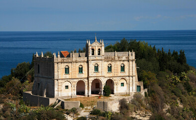 Fototapeta premium The Church Santa Maria dell Isola in Tropea in Calabria, Italy, Europe