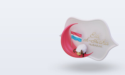 3d eid al adha Luxembourg flag rendering right view