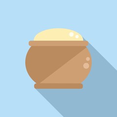 Pastry dough icon flat vector. Pizza flour