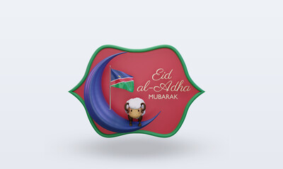 3d eid al adha Namibia flag rendering front view