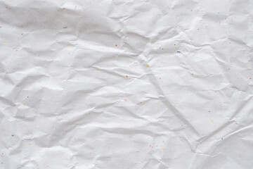 white crumpled and creased recycle paper texture background
