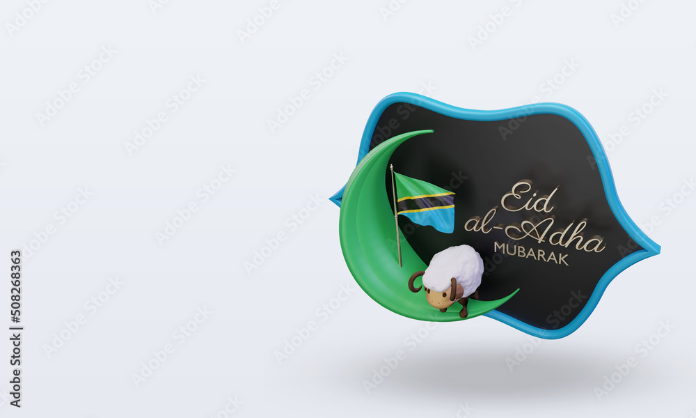 Canvas Prints 3d eid al adha tanzania flag rendering right view