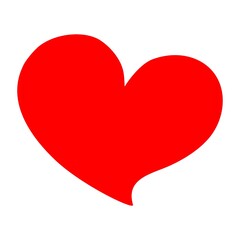 Heart hand drawn with ink brush isolated on white background