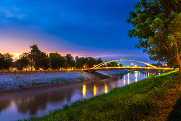 light Chan Palace Bridge over the Nan River (Wat Phra Si Rattana Mahathat also - Chan Palace) New...