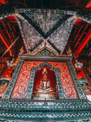 Wat Phra Phutthabat Tak Pha temple on top of the mountain in Lamphun, Thailand