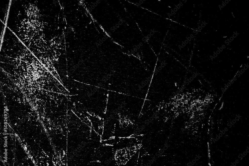 Sticker white scratches isolated on black background