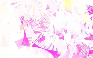 Light Pink, Yellow vector background with triangles.