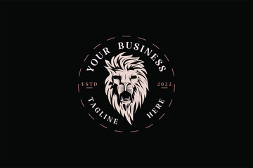 Classic lion logo with circular writing