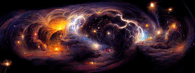 Swirling Galactic Energy Clouds