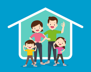 Obraz premium cute family strong body