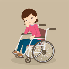 alone woman sitting wheelchair