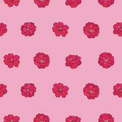 Seamless vector pattern of flowers. Background for greeting card, website, printing on fabric, gift wrap, postcard and wallpapers. Camellia flowers. 
