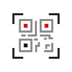 Scanning QR code icon vector illustration design