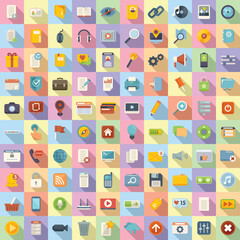 Interface icons set flat vector. Comment browser
