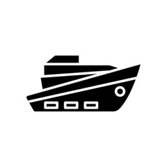 Cruise ship icon vector. transportation, Marine vehicles. Solid icon style, glyph. Simple design illustration editable