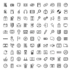 Interface icons set outline vector. Comment browser