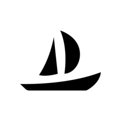 Sailboat icon vector. transportation, Water transportation. Solid icon style, glyph. Simple design illustration editable