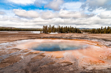 opal pool at Yellowstone national park
