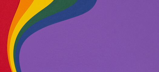Lgbtq flag colors paper background. Pride community. Rainbow colors