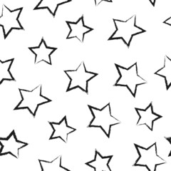 Star seamless pattern. Hand drawn doodles. Graphic design for printing, packaging, textiles, clothing and wallpaper.