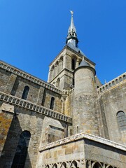 Mont Saint Michel, France - August 2018 : Mont Saint Michel Abbey