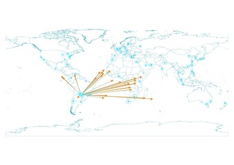 Paraguay map, export concept map for Paraguay on white background suitable for export concepts. File is suitable for digital editing and large size prints.