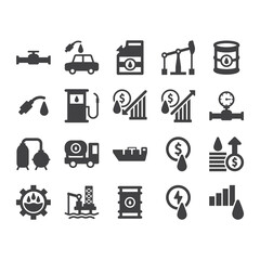 Oil Industry Icons Set Sign Symbol