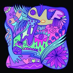 Colorful Abstract Doodle for Background Banner poster tshirt design etc