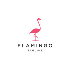 Flamingo bird logo icon design template flat vector