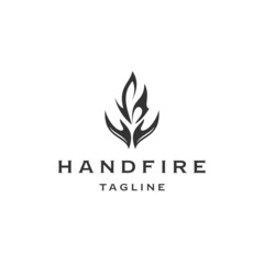 Hand fire logo icon design template flat vector
