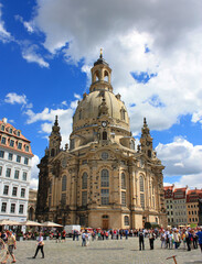  Lutheran church Dresden Frauenkirche in Dresden, Germany - obrazy, fototapety, plakaty