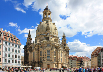 Fototapeta na wymiar Lutheran church Dresden Frauenkirche in Dresden, Germany