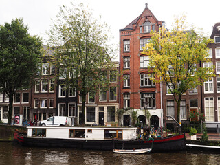 beautiful houses in Amsterdam, Netherlands - Canal