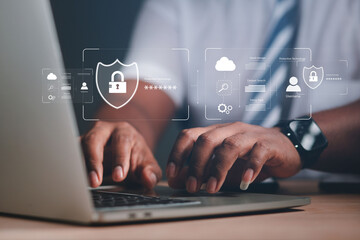 High technology security protection concept. Two-step verification, login, encrypted account identities to securely sign in or get a verification code.
