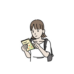地図　ガイドブックを見る　旅行をする若い女性　一人旅