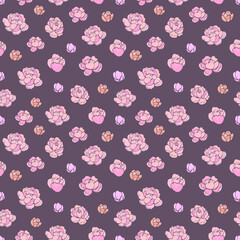 Seamless vector pattern of peonies. Background for greeting card, website, printing on fabric, gift wrap, postcard and wallpapers. 