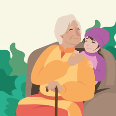 grandmother with grandchild