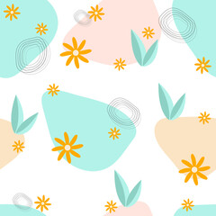 Print  seamless pattern - leaves of gentle pastel color 10