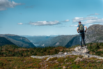 hiking in the mountains