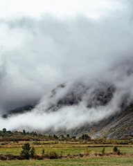 Mist clouds over the mountains